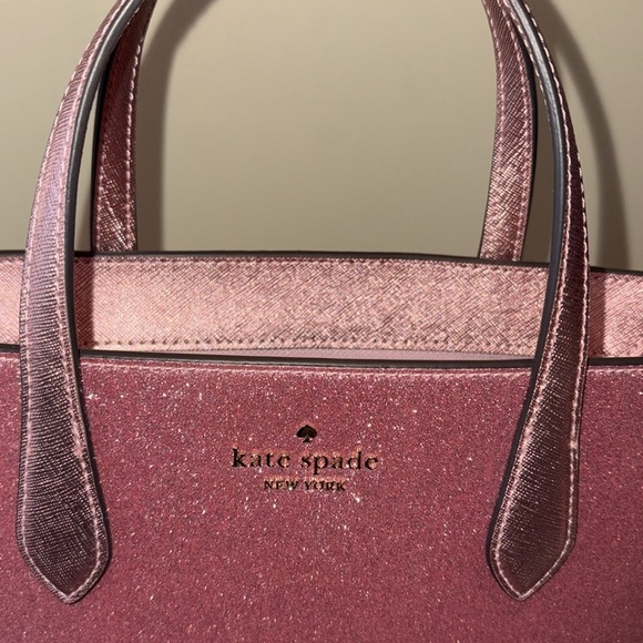 Kate Spade  Glitter mini tote  wristlet
Card holder  Mitten Pink 3 piece set NWT - Picture 7 of 17